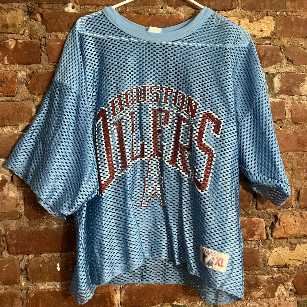 Vintage Houston Oilers Blue Mesh Jersey!